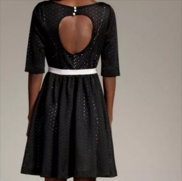 Tracy Reese Black Eyelet Lined Dress Size 13 - Picture 2 of 8